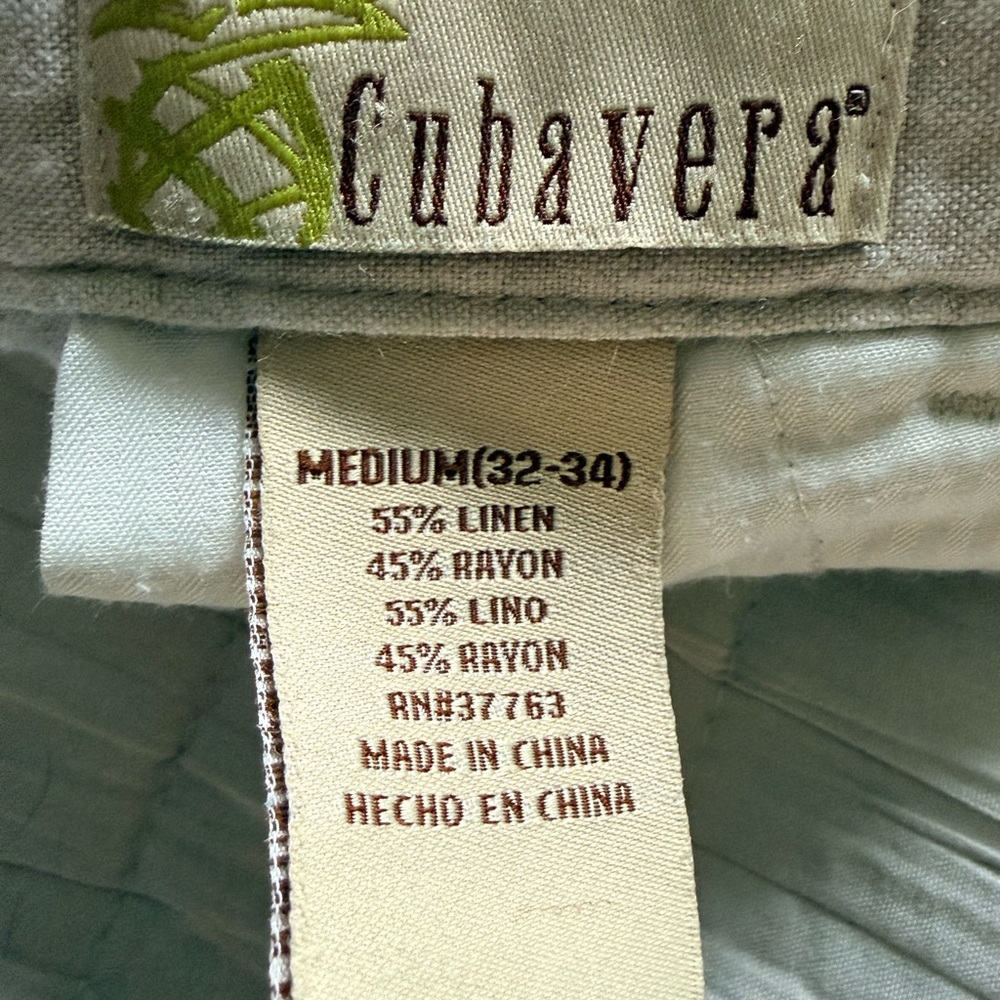 Men's Tan Cubavera Linen Casual Shorts - Picture 4 of 7
